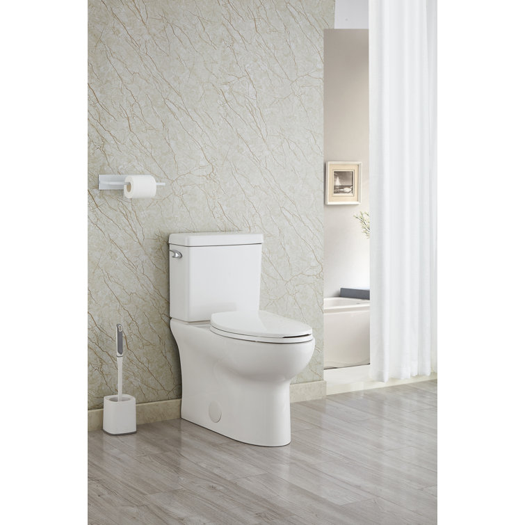 Ellai 1.28 GPF Elongated Chair Height Floor Mounted Two-Piece Toilet (Seat  Included)